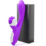 2In1 G Spot Vibrator Sex Toys For Women And Couple, Thrusting Body-Safe Silicone Vibrator Rabbit With 9 Rotating & 9 Vibrating Modes, Waterproof Realistic Dildo For Clitoral Stimulation (M)