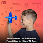 Airplane Toy Foam Airplanes For Kids - Best Stocking Stuffers For Boys & Girls - Easy Throwing Air Planes - Gift Idea Toy Games - Styrofoam Plane Glider - Great Gifts For Ages 4 5 6 7 8 9+ Year Old