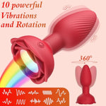 Electric 25-26Mm Anal Plugs Adult Sex Toys And Penis Rings, 360° Rotation Anal Butt Plug Vibrating With 10 Vibrating App Remote Control Fashion Light
