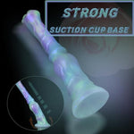 Knot Horse Dildo 9.8 Inch Soft Colorful Silicone Fantasy Dildo Suction Cup Xl G Spot Thick Realistic Animal Fake Penis Dildos Large Anal Play Butt Plug Women Couple Gay Adult Sex Toys & Games (B)