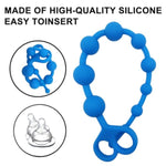 Anal Beads Anal Toys Sex Toy Silicone Anal Butt Plug Silky Smooth Prostate Massage Stimulator Anal Trainer Flexible 10 Balls Anal Chain With Safe Pull Ring