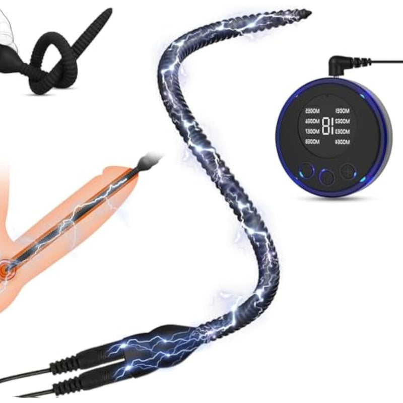 Electric Shock Urethral Sounds Male Sex Toys -Male Masturbator Urethral Plug Dilator With 8 Shock Modes 19 Intensities,Full Silicone Penis Toys Urethral Plug Urethral Vibrator For Men Urethral Sound