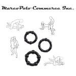 Marcopolo Power Beaded Cock Rings In 3 Sizes - Smooth Stretchy - Great Fit - Enhanced Stamina - Male Enhancement Sex Toy For Men & Couples - 100% Phthalate Free - Black