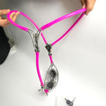 Male Stainless Steel With Cage Invisible Underwear Fetish Panties Adjustable Chastity Device Hollow Out With Defecation Hole Bdsm (Pink 90-120Cm)