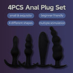 4 Pcs Anal Trainning Set Soft Silicome Anal Plug Small Size Anal Beads For Beginners