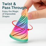 Christmas Stocking Stuffer 6 Packs Impossible Cone,Spiral Cone Fidget Toy Impossible Pyramid Passthrough Toy,3D Printed Spiral Cone Fidget Toy,Mini Vortex Thread Illusion Desktop Deco Souvenir Gift