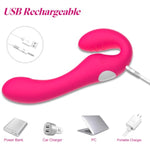 G Spot Clitoral Vibrator For Women And Lesbian-Remote Control Double Ended Strapless Dildo With 10 Flapping&Vibrating Modes,Waterproof Clitoral Stimulator Versatile Adult Sex Toy