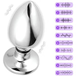 Metal Butt Plug Anal Vibrator With Electric Shock Function Vibrating Butt Plug With 6 Shock Intensities And 10 Vibrations Sex Toys For Men Women Couples Beginners (L)