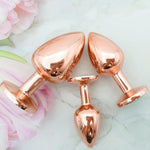 Anal Sex Trainer Set 3Pcs Stainless Steel Butt Plug, Expanding Anal Plug Training Kit Rose Gold Adult Sex Toys For Men And Women Gift (Rose Pink)