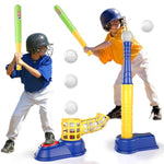 T Ball Set Toys For Kids 3-5 5-8, Kids Baseball Tee For Boys Toddlers, Auto Ball Launcher, Indoor Outdoor Outside Sports Tee Ball Set Toys Gifts For 3 4 5 6 Year Old Boys Toddler Kids