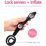 Inflatable Butt Anal Plug Silicone Expand Prostate Pump Waterproof Butt Sex Toy For Male, Female And Beginners (C Double Steel Balls)