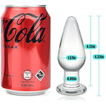 Anal Butt Plug Glass Anal Trainer Sex Toy With Long Neck Crystal Pleasure Wand With Tapered Head Unisex Bum Plug For Men Women (M)