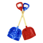 28" Heavy Duty Wooden Snow Shovels With Plastic Scoop & Handle For Kids - 2 Pack (Red & Blue Swirl)