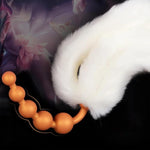 Anal Beads With 5 Removable Foxtails Liquid Silicone Butt Plug Sex Toy Anal Stimulator For Men Women Couples Cosplay Erotic Sm Sex Games (S)