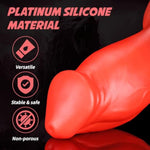 10.8 Inch Fantasy Wolf Dildo by Graemen - Medium Firm Platinum Silicone Monster Toy with Knot Shaft and Textured Veins for G Spot, Prostate, and Anal Play