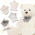 Giant Teddy Bear Stuffed Animals Plush Toy Life Size Big White Teddy Bear For Kids Girlfriend, Soft Stuffed Bear Animals For Birthday Valentine'S Day Anniversary Christmas(120Cm/47.2Inch, White)
