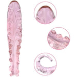 Glass Dildo Anal Butt Plug, Pink Hippocampus-Shaped Crystal Glass Dildo Pink Anal Plugs With Pellets Prostate Massager Anal Beads Crystal Dildo Anal Sex Toys For Women Masturbation