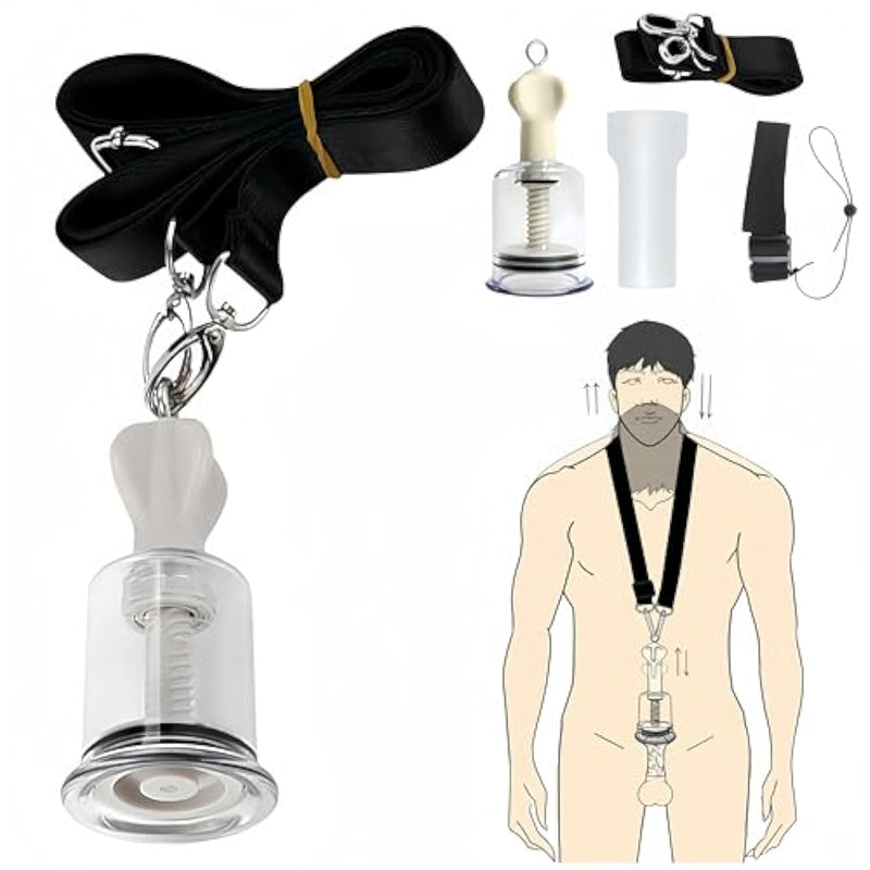 Penis Extender Stretcher Kit For Men - 3In1 Penis Cock Training Stretching Set With Silicone Sleeve Pump And Neck & Leg Straps | Adult Sex Toys For Male Penis Enlarger And Erection Exercise