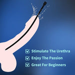 5PCS Extra Long 14" Urethral Sound Plug Cube Shaped End Urinary Dilator Expander Silicone Men Male Urethra Prostate Bladder Masturbation Rod Hardcore Fetish Sex Toy Black