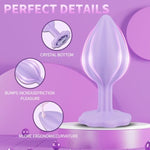 Anal Sex Trainer 3Pcs Set Silicone Butt Toys Anal Trainer Jewel Butt Plug Kit S&M Anal Sex Toys Kit For Starter Beginner Men Women Couples, Light Purple