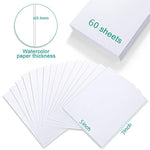 Bulk Watercolor Paper Pad for Artist, 60 Sheets, 5 x 7 Inch, Cold Press, White