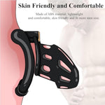 Male Cock Cage Chastity Device - Lightweight Chastity Cage Device For Men With 4 Different Sizes Rings Adult Sex Toy For Male Penis Exercise | 2 Keys And Mortice Lock Included | Black