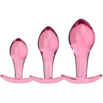 3 Piece Glass Anal Plug Training Kit, Smooth Butt Plugs Beads With Anchor Bottom Beginners To Advanced Adult Pleasure Toys For Men And Women