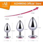 Metal Anal Plug Set, 3Pcs - Sex Toys For Adults, Premium Adult Toys, Durable Anal Toys For Beginners To Advanced Users (Rose Red)