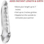 Ridged Rider 9, Penis Extension With Ball Strap