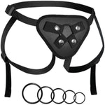 Adjustable Strap On Harness, Wearable Strapon Pegging Dildo Harness For Couples, Adult Sex Toy With 5 Different Sized O-Rings, Suitable For Almost Any Dildo, Fits Waist Up To 52 Inches