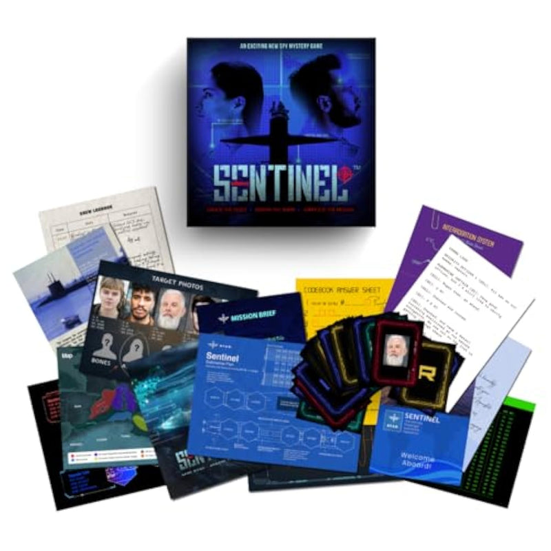Unique Escape Room Board Game. Puzzle Solving Murder Mystery Crime Strategy Challenge For Adults, Teens, Couples, Date Nights Or Solo. 1-4 Players. Level 3.5/5 - Sentinel