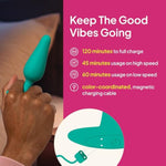 Hello Buzzy Butt - Vibrating Anal Plug - 10 Vibration Modes - Tapered Tip With Flared T-Base - Body Safe Silicone - Rechargeable, Shower Ready And Long Lasting Up To 60 Minutes, Adult Sex Toy