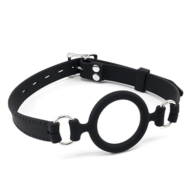 Silicone Open Mouth Gag For Sex, Bdsm Toys Bondage Restraints Sex Gag Muzzles (Black-1)