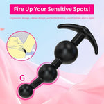 2PCS Anal Beads & Butt Plug, Silicone Anal Training Kit, Flexible Anal Bead Sex Toys with Different Size Anal Balls Prostate Massage, Anal Plugs for Men Women Couples Anus Dilator Dildo Anal Toys