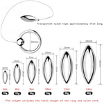 Oval Bullet Bdsm Urethral Sound Stainless Steel Penis Plug Bladder Dilators With Ring & Nylon Line Erotic Sm Sex Toys Set, Male Glans Rings Probe Tubes Plugs Dilator For Men Gay (10+12+14Mm)