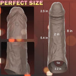 Vibrating Penis Sleeve With Cock Ring:Realistic Penis Extender To Enlarge/Prolong/G-Spot Stimulation,Elastic Penis Ring To Delay Ejaculation,Remote Control Penis Pump Sex Toys With 10 Vibration Modes