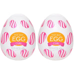 TENGA Egg Disposable, One Time Use, Super Stretchable Male Masturbator Sleeve, Curl (Pack of 2)