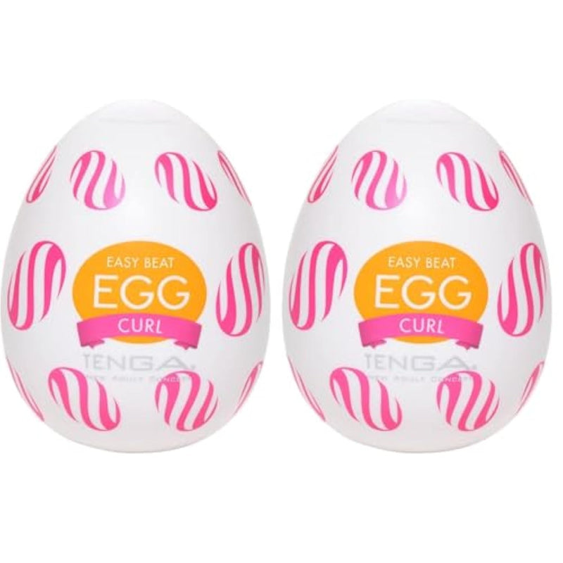 TENGA Egg Disposable, One Time Use, Super Stretchable Male Masturbator Sleeve, Curl (Pack of 2)
