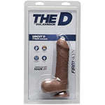 Doc Johnson The D - Uncut D - 7 Inch with Balls - FIRMSKYN - 7" Long and 1.75" Wide - Suction Cup Base - O-Ring Harness Compatible Dildo, Caramel