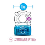 Blush Play With Me Pleaser 2.25" Vibrating Cock Ring For Couples - 5 Vibe Modes, Soft Clitoral Stimulator, Stretchy & Comfy Fit Penis Ring For Extended Climax Play - Adult Sex Toy For Men - (Blue)