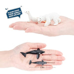 16Pcs Mini Arctic Animals Figurines Toys, Winter Polar Animals Toys For Kids Include Polar Bear, Caribou, Orca, Wolf Figurines Cake Toppers Birthday Gifts For Preschool Kids