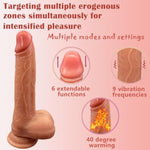 Realistic Dildo Hands-Free Pleasure With Its Strong Suction Base, Flexible Design Vibrator, Quiet Electric Operation,Waterproof And Magnetic Fast Charging, Skin Colour