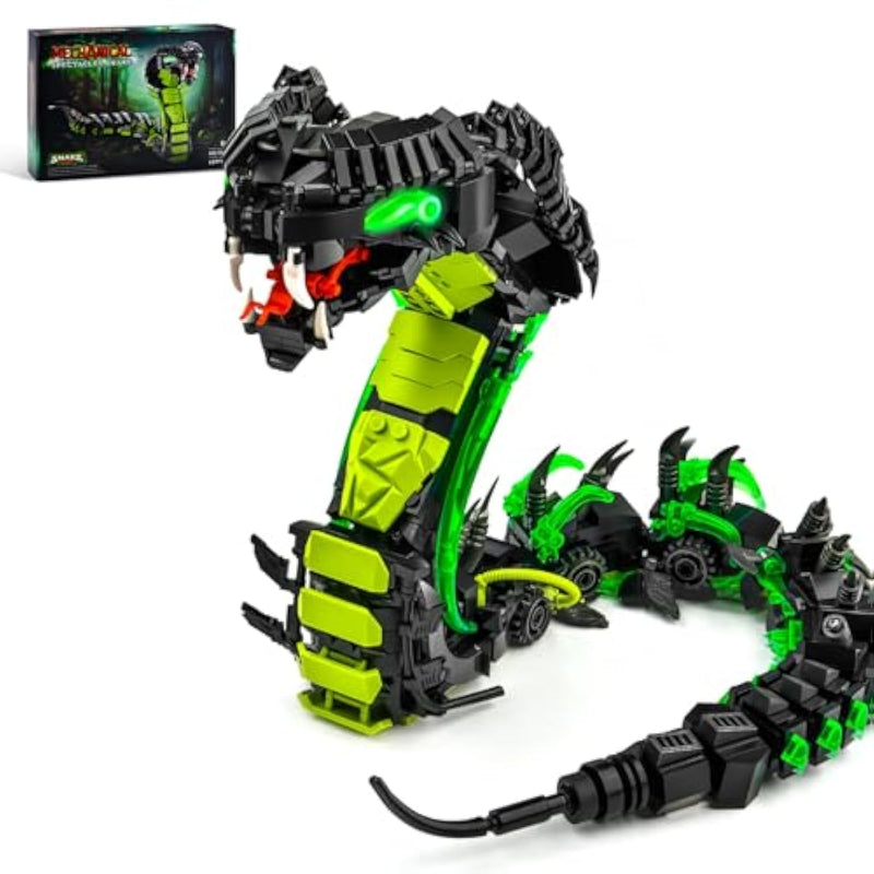 Mechanical Snake Building Sets, Creative Snake Animal Collection Toy, Adult Home Or Office Decor, Stem Building Toy Gift For Teens Girl And Boys 8-14 (689Pcs)