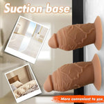 Realistic Dildo, 7.28'' Lifelike Anal Plug With Suction Cup Base For Hands-Free Play, Flexible Thick Anal Butt Plug Prostate Massager Silicone Adult Sex Toy For Men, Women, Couples Play(M)