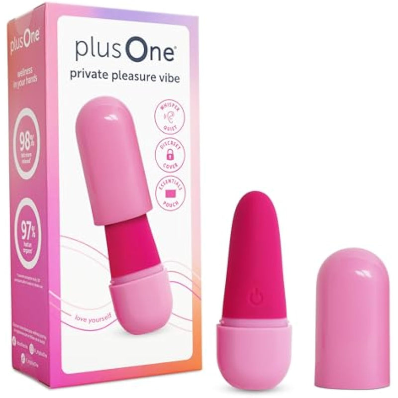 Private Pleasure Bullet Vibrator, Made Of Body-Safe Silicone, Quiet Mode, 10 Settings, Rechargeable & Waterproof, Hygiene & Privacy Cover, Pink