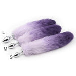 Anal Plug With Sexy Tail For Cosplay, Adult Sex Toys Of Stainless Steel Anal Plug (Purple, Small)