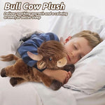 Highland Cow Stuffed Animals, Microwavable Stuffed Animal Adorable Fluffy Highland Cow Plush For Warmth Comfort, Heatable Coolable Lavender Scent Toy, Cute Soft Plushies Gift For Kid Boys Girl & Adult