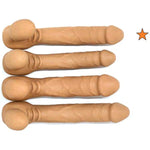 Classic Silicone Strapless Strap-On Harness-Free Double Dildo (Without Vibrator) Medium Size: 6 X 1.5 Inches In Cocoa Tan