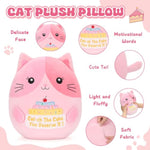 12 Inch Cat Plush Pillow – Cute Stuffed Animal Cat Doll For Women, Soft Plushies Pillow For Bed & Office Decor Birthdays