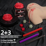Four Seasons Scented Candle Set Of 5, Romantic Ambiance Wax Play Dating Couple Wax Play Bedroom Sleeping Aid Long Lasting Aroma Night 2Pcs Rose + 3Pcs Long Lasting Candles (2 Roses + 3 Stripes)
